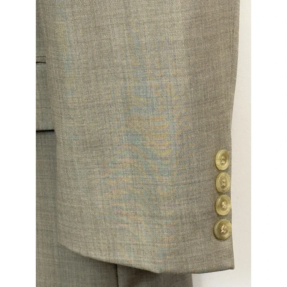 Pronto Uomo‎ Sport Coat Jacket Mens 46L Light Brown Wool Blazer 2 Button